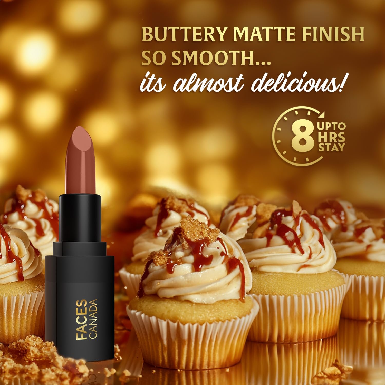 FACES CANADA Comfy Matte Wow Bullet Lipstick - Caramel Swirl (Brown) 4.2g | Smooth Matte Finish | Highly Pigmented | Long Lasting | Super Hydrating | Glides Effortlessly thumbnail