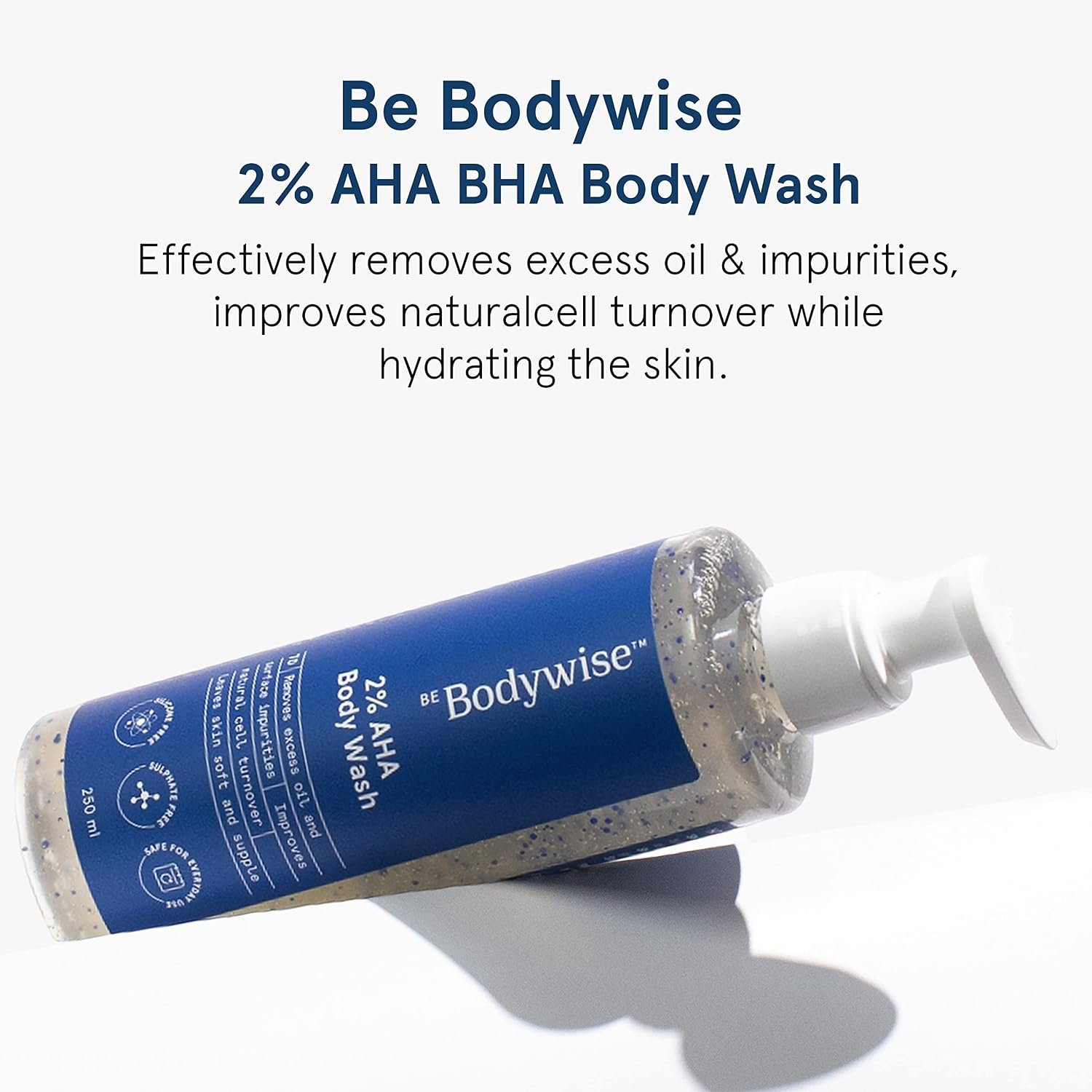Be Bodywise 2% AHA Body Wash | With 1% Lactic Acid, Glycolic Acid & 4% Glycerin | Exfoliates & Promotes Glowing Skin | Smoothens Rough & Bumpy Skin | Daily Use Shower Gel | 250ml thumbnail