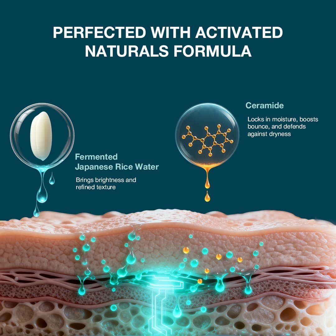 WOW Skin Science HydraGlass Face Wash for Men & Women with Fermented Japanese Rice Water + Ceramide for Glass-Like Skin | Soap-Free Gentle Cleanser for All Skin Types | 150 ML thumbnail