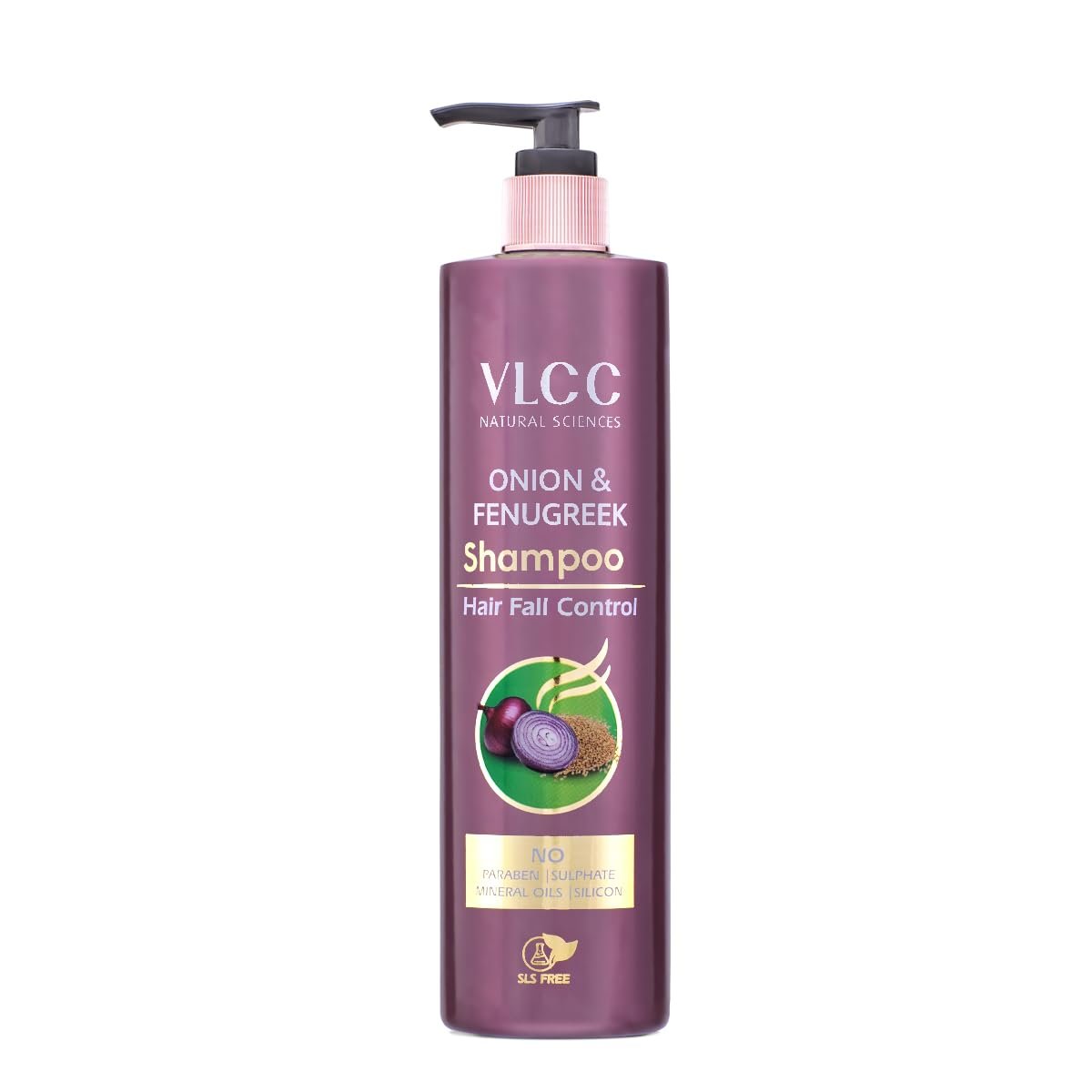 VLCC Onion & Fenugreek Shampoo - Controls Hair Fall - 300Ml | Helps Hair Growth & Strengthen Roots | Onion, Fenugreek & Black Seed | Thick, Strong & Healthy Hair, 310 Grams