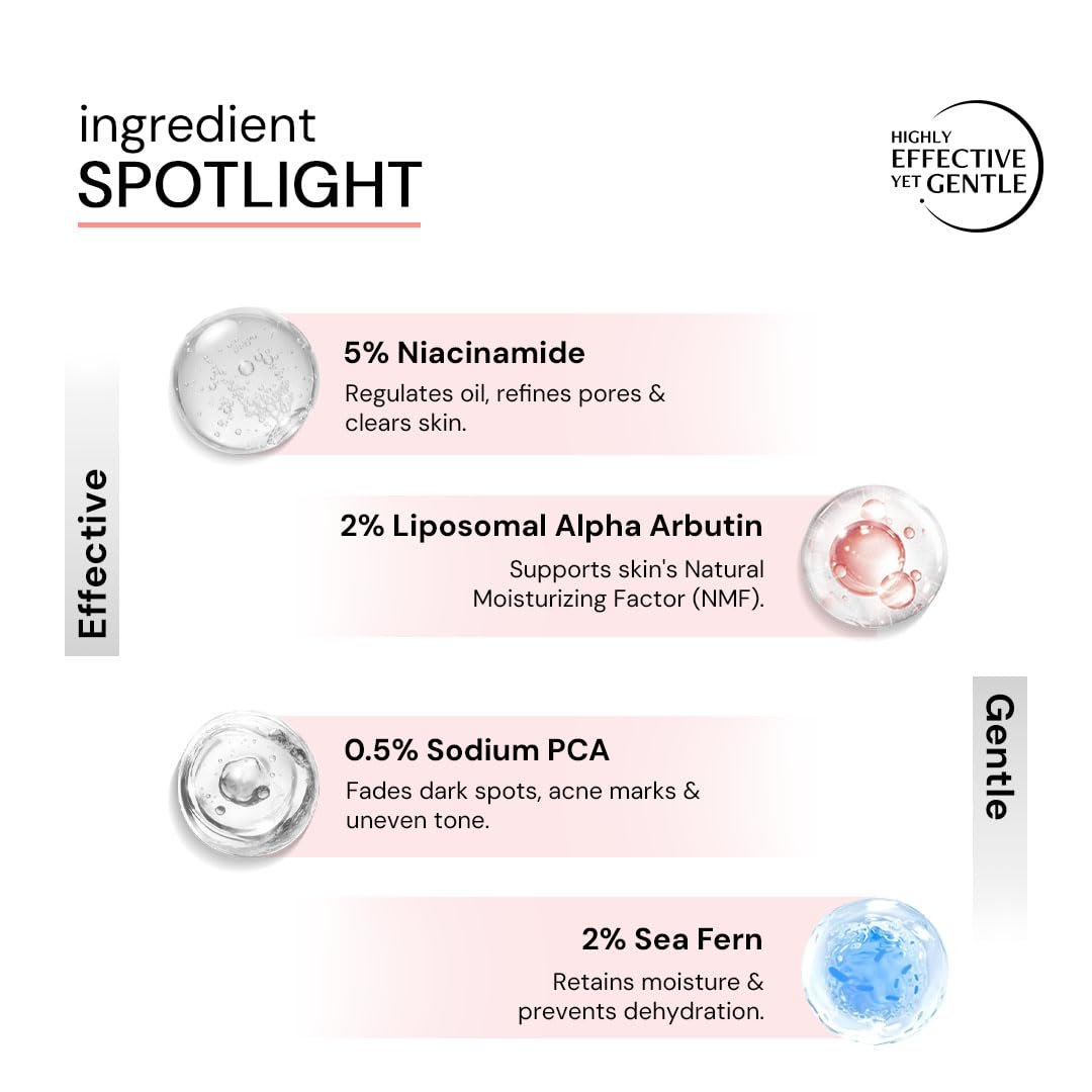 Deconstruct 5% Niacinamide Clearing Serum for Oily Skin + 2% Alpha Arbutin|Powered by Liposomal Technology |Fades Pigmentation & Acne Marks|4-in-1 Multi-Benefit| Co-created with Dermatologis thumbnail