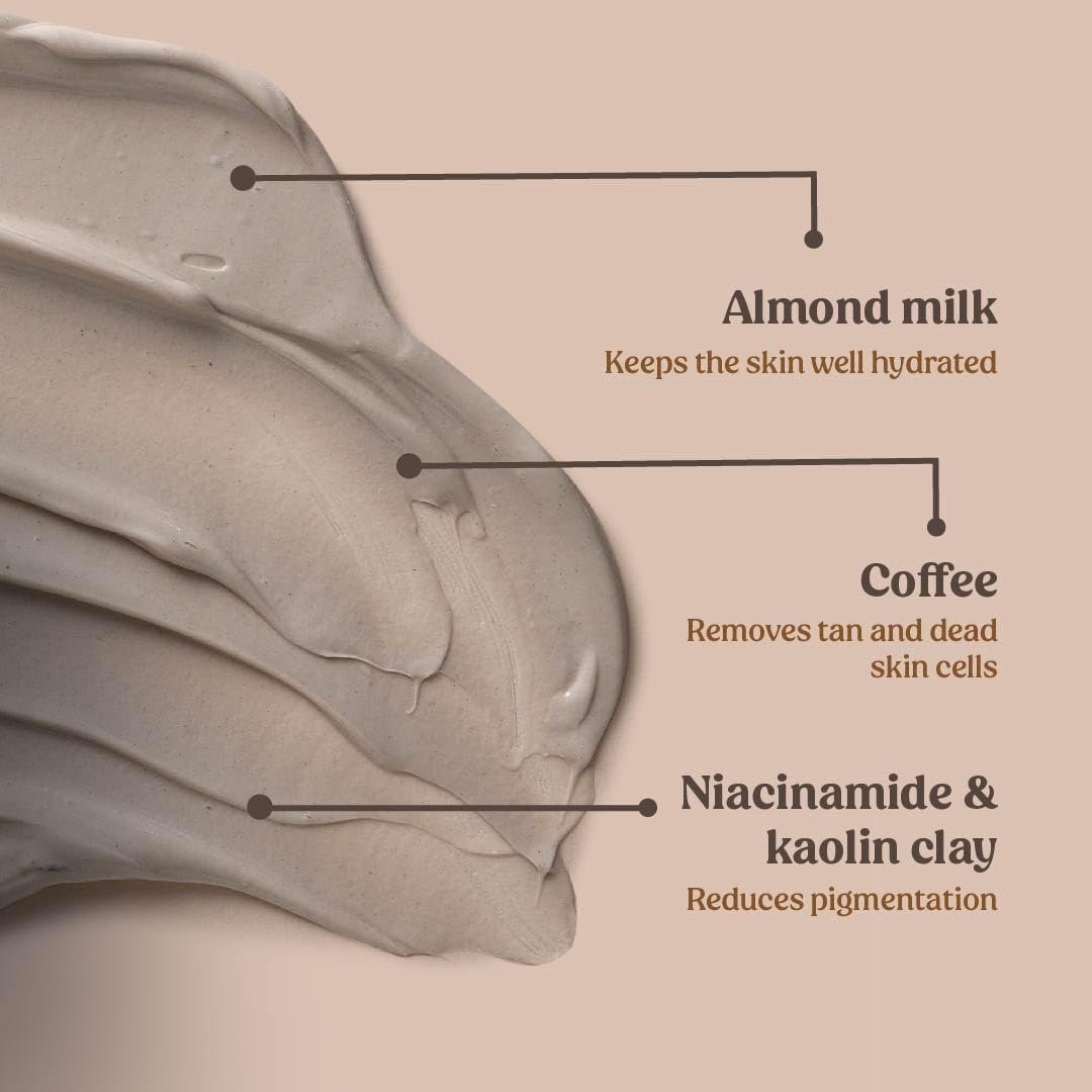 Vilvah Cookie N Cream Body Mask | Tan Removal & Brightening Body Pack | Reduces Pigmentation, Dark Patches & Body Acne | With Almond Milk, Coffee, Niacinamide & Kaolin Clay | 200ml thumbnail