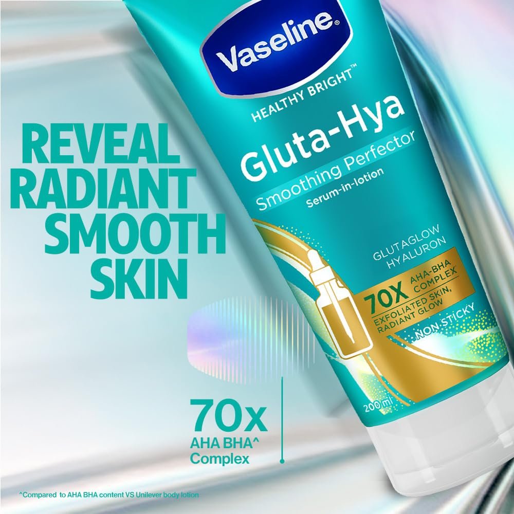 VASELINE Gluta Hya AHA BHA Exfoliating Lotion 200 ML | Exfoliates Dead Skin | Smooths Rough Skin thumbnail