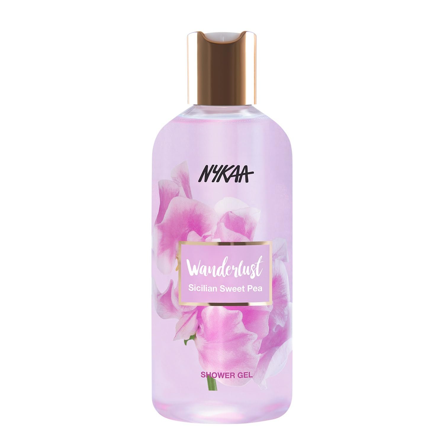 Nykaa Wanderlust Bath and Body Sicilian Sweet Pea Shower Gel,300 Ml|Nourishes & Hydrates|Gentle Cleanser|Sweet Smell |Enriched With Aloe Vera|Paraben-Free,Vegan|