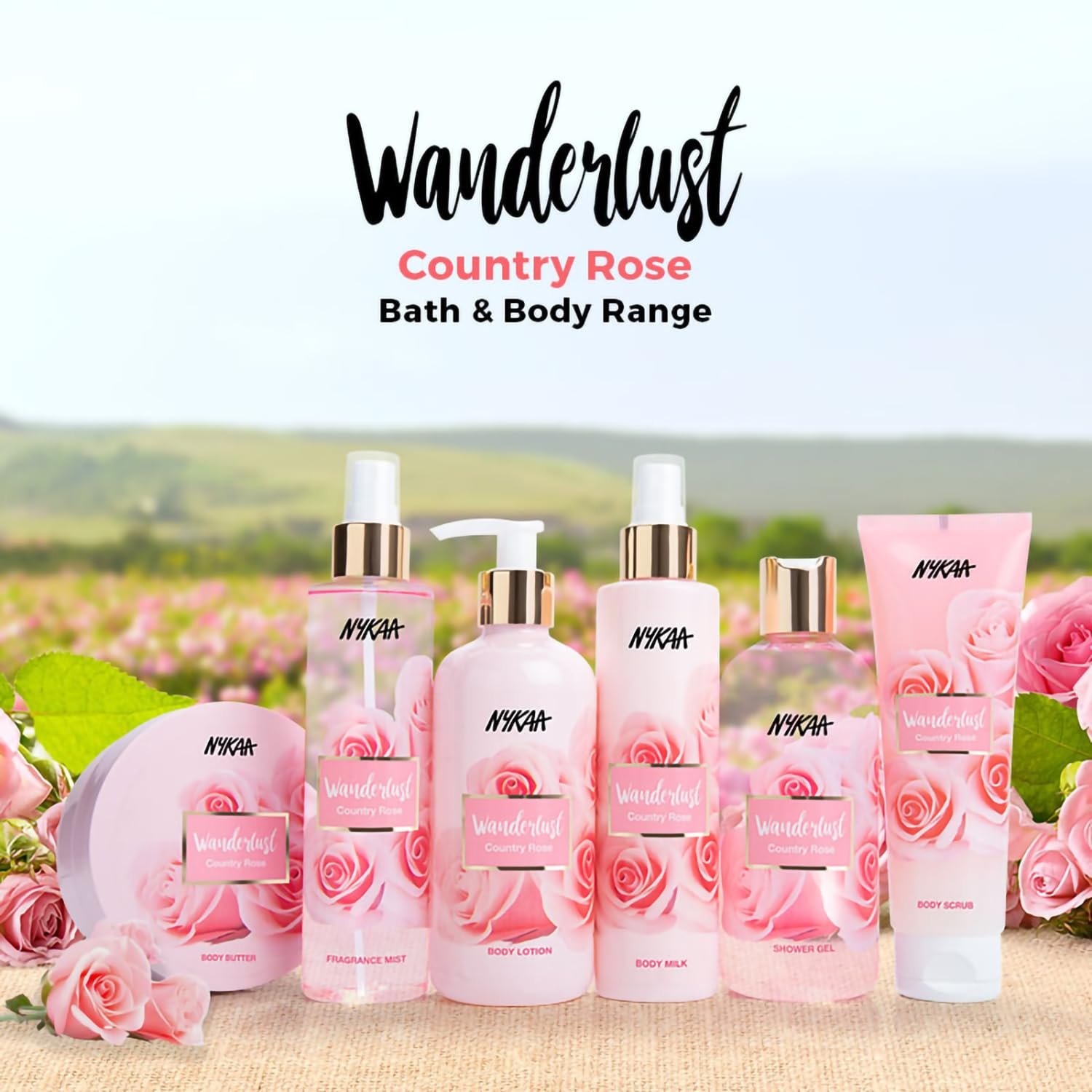 Wanderlust Country Rose Shower Gel, 300 ml| Nourishes & Hydrates| Gentle Cleanser| Floral Fragrance of Country Rose |Enriched With Aloe Vera| Paraben-Free, Vegan Formula| thumbnail