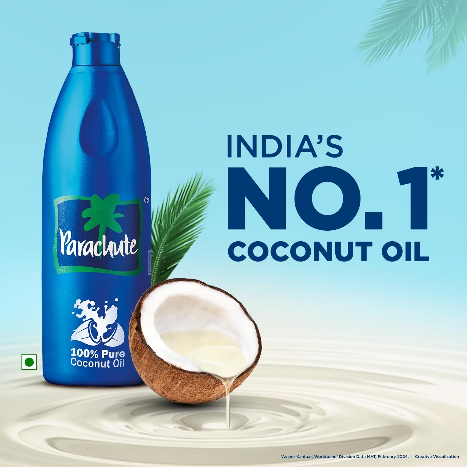 Parachute Coconut Oil – Pure Coconut Hair Oil for Nourishment & Healthy-Looking Hair, 330ml thumbnail