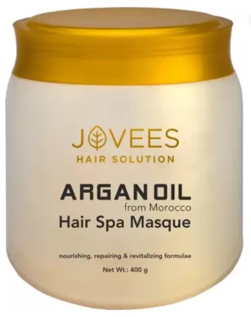 Jovees Herbal Argan Oil Hair Spa Masque For Dry & Damaged Hair | Intense Moisturizing Mask Provides deep conditioning & strength | With Moroccan Argan and Jojoba Oil | 400g thumbnail