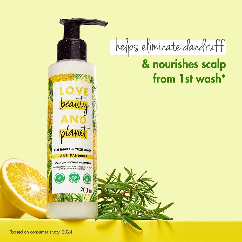 Love Beauty and Planet Rosemary & Yuzu Lemon Scalp Conditioning Treatment, Nourishing Scalp Care for a Refreshed and Healthy-Looking Scalp, 200ml thumbnail