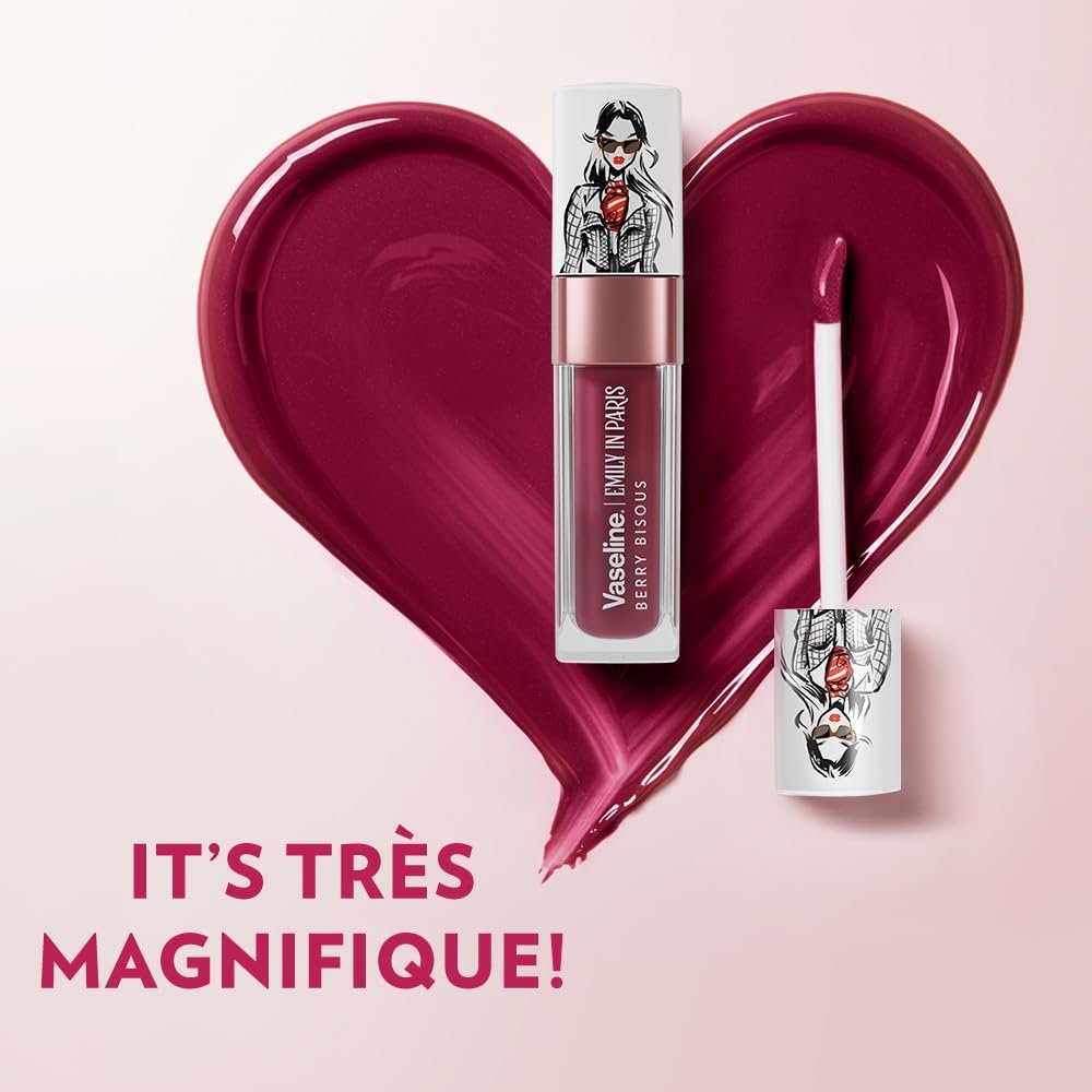 Vaseline Emily in Paris Berry Bisous Lip Oil | Intense Gloss | 24H Moisturisation | 4 g thumbnail