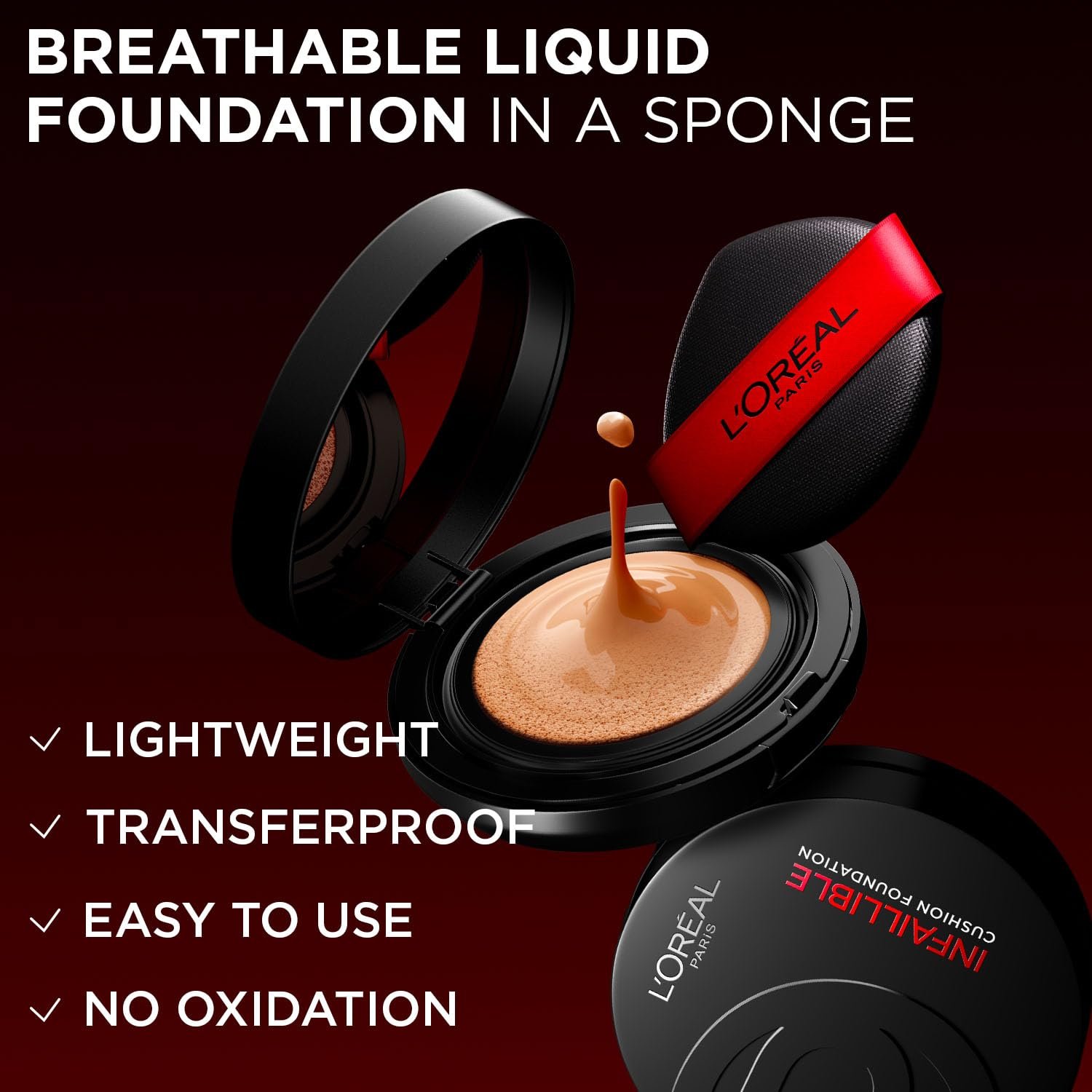 L'Oreal Paris Infallible 24H Cushion Foundation, N257 24H Longwear Soft Matte Cushion Foundation, High Coverage, Lightweight Formula, No Oxidation, Easy To Apply thumbnail