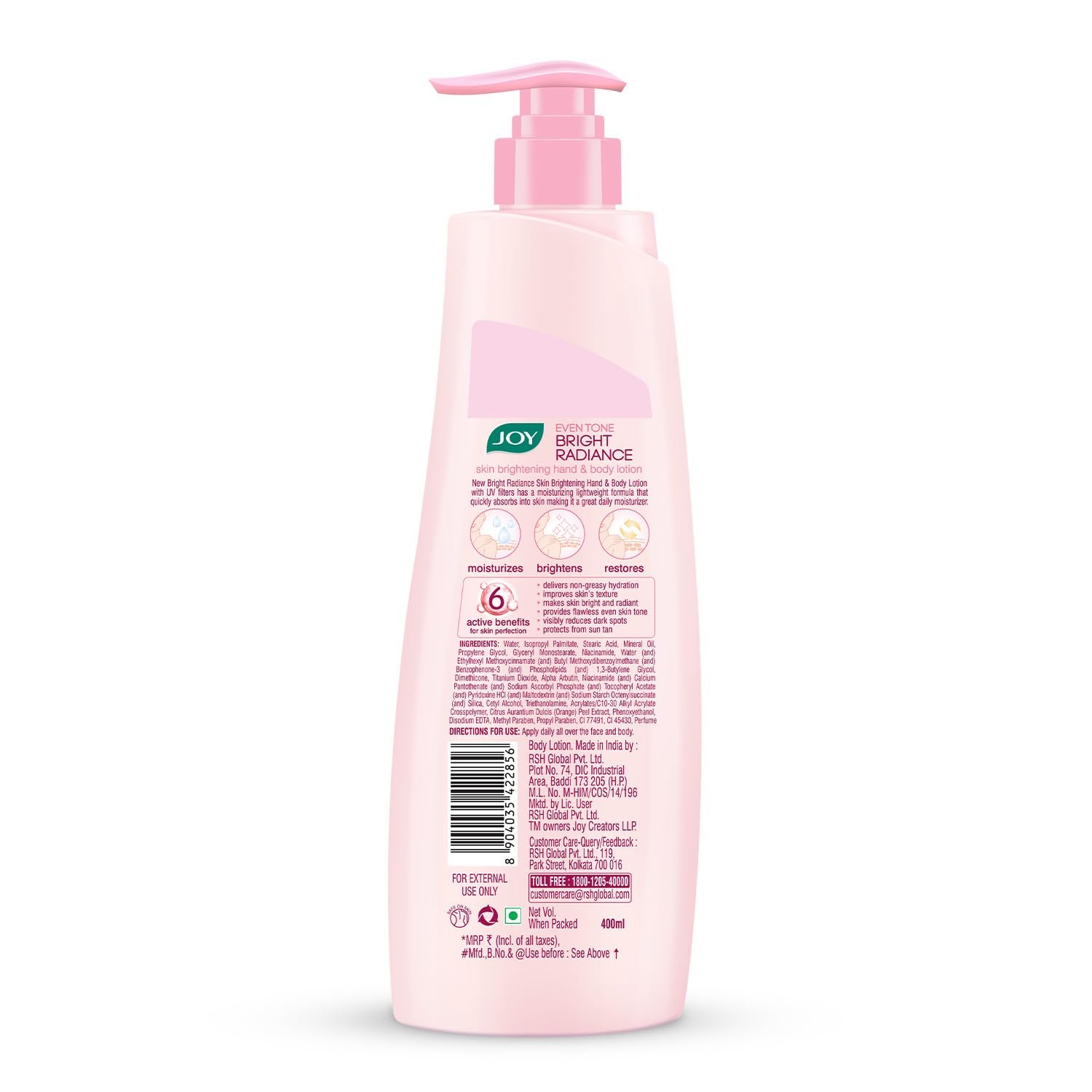 Joy Even Tone Bright Radiance Brightening Winter Body Lotion 400ml | With Niacinamide & Alpha Arbutin | Removes Tan, Dark Spots & Restores Natural Glow | Lightweight, Non Sticky & Non Greasy thumbnail