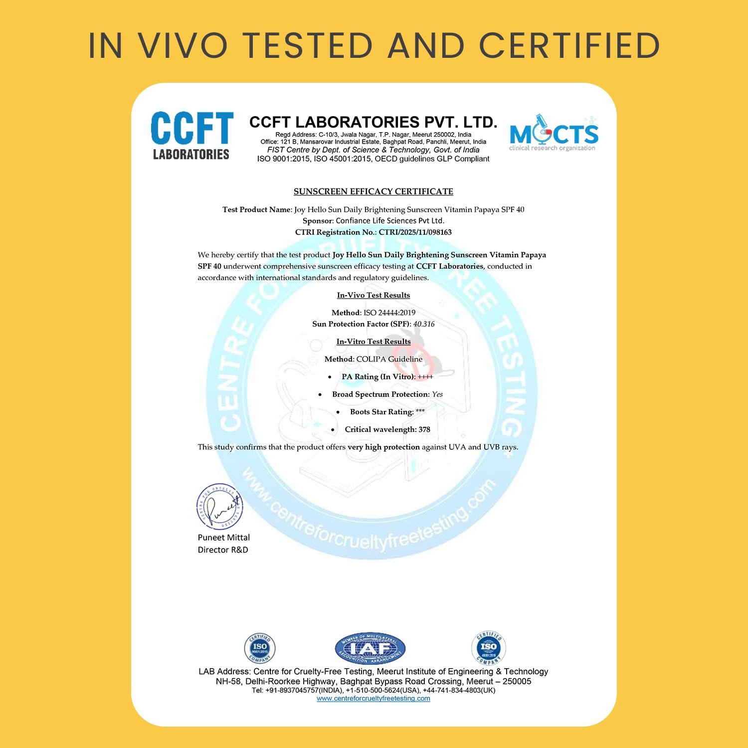 Joy Anti Tan SPF 40 Face & Body Sunscreen with 97% Sun Protection & Prevents Skin Darkening (100ml) | INVIVO Tested | Lightweight, Water Resistant & Leaves Zero White Cast | thumbnail