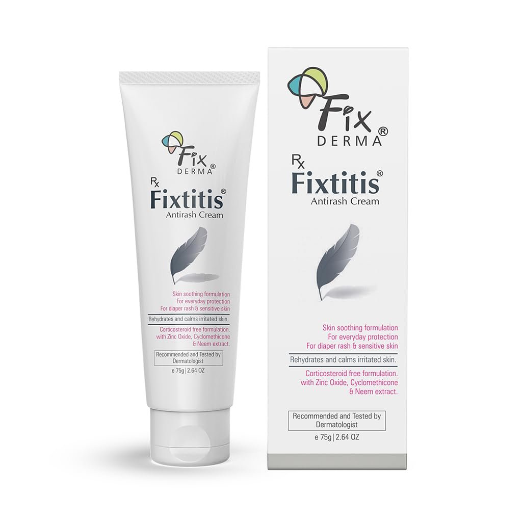 Fixderma 15% zinc oxide Fixtitis Anti Rash Cream | Diaper rash cream for baby | Softening the Rough SkinSoftening the Rough Skin, Soothing and Healing | Rash Cream for Sensitive Skin - 75 gm thumbnail
