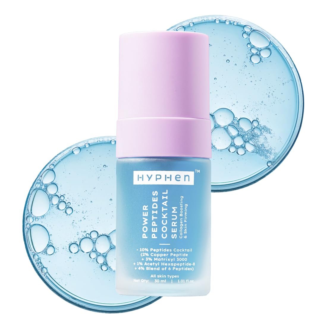 Hyphen 10% Power Peptide & 2% Copper Peptide Serum| Advanced Anti-Aging Formula | Reduces Fine Lines & Wrinkles | Glowing Skin | Face Serum For Men & Women | All Skin Types - 30ml thumbnail