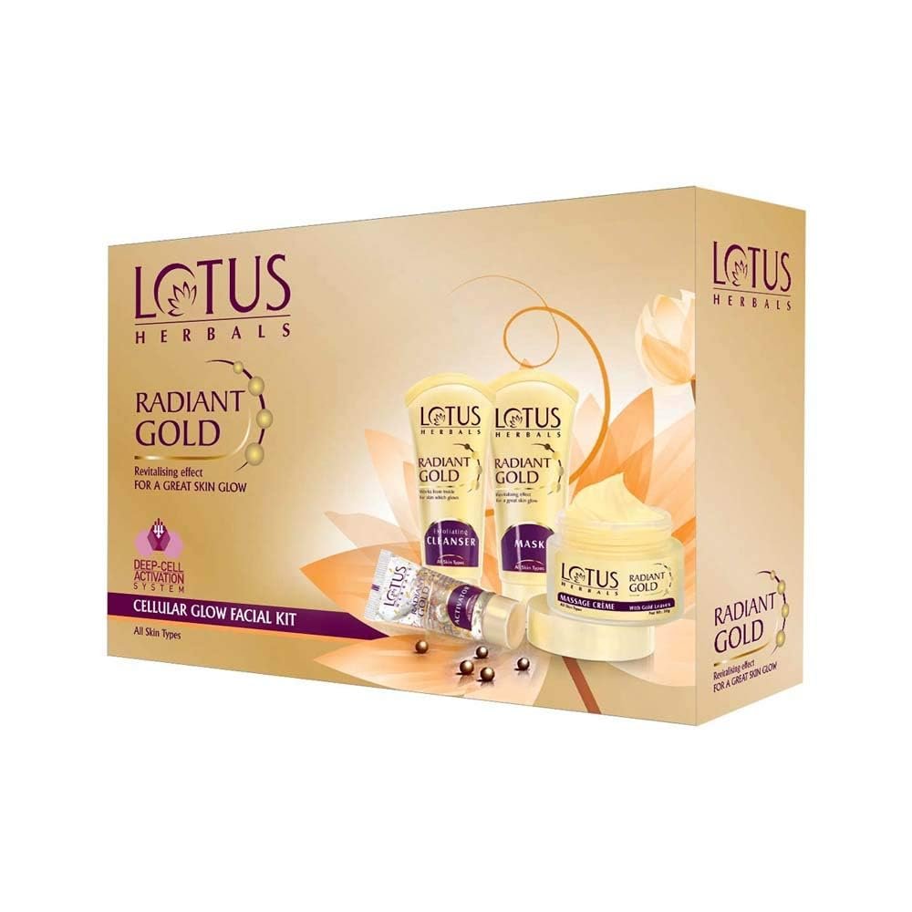 Lotus Herbals Radiant Gold Cellular Glow 5 in 1 Facial Kit 170g