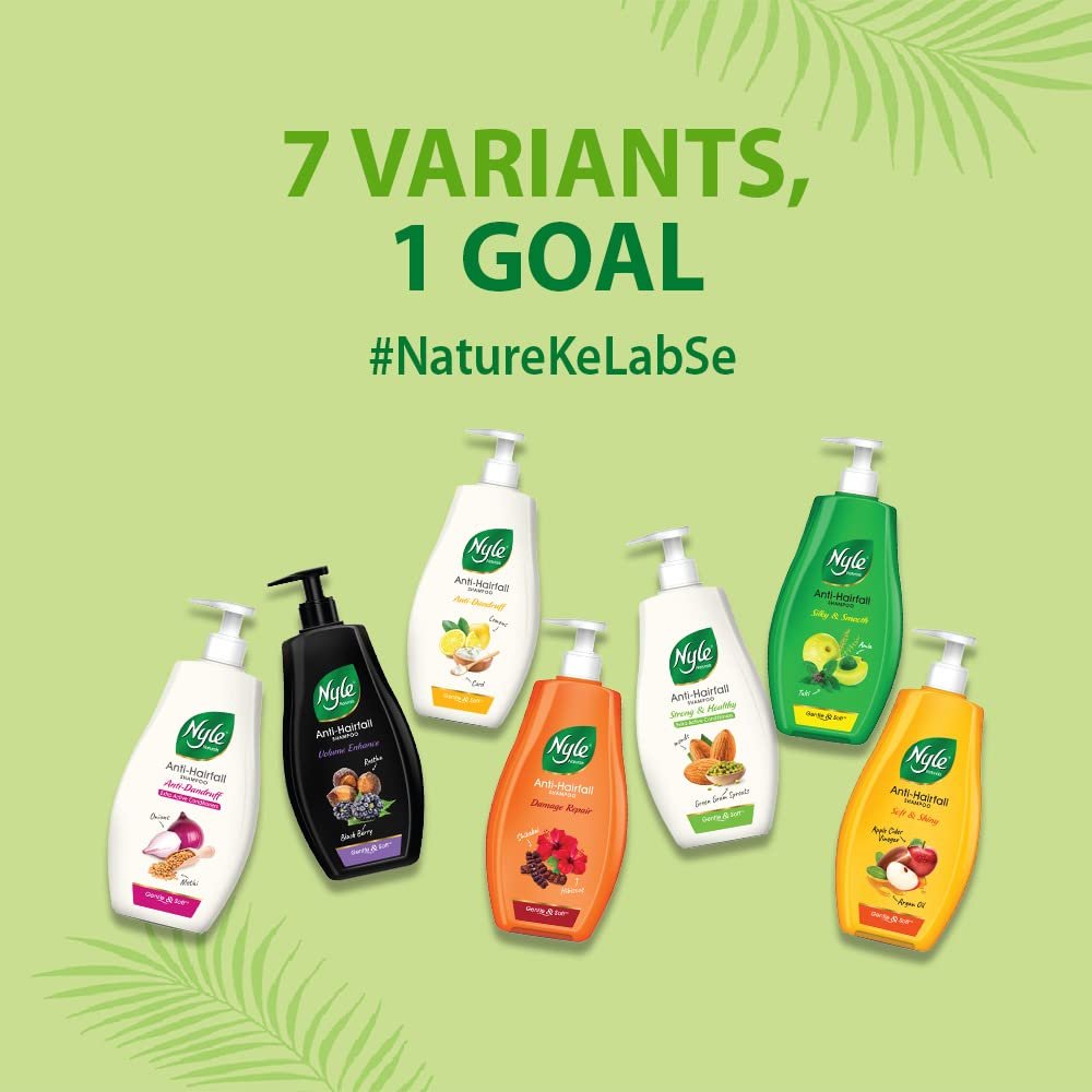 Nyle Naturals Volume Enhance Shampoo with Blackberry & Amla | Volumizing Hair Cleanser for Fuller-Looking, Soft & Manageable Hair | 400ml thumbnail