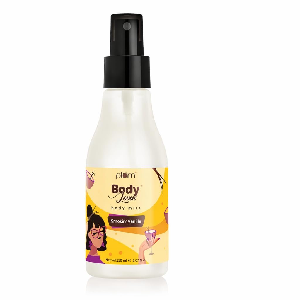 Plum BodyLovin' Smokin' Vanilla Body Mist | Long Lasting Spicy Fragrance for Women & Men With Honeysuckle, Musk |Perfume Spray 150 ml