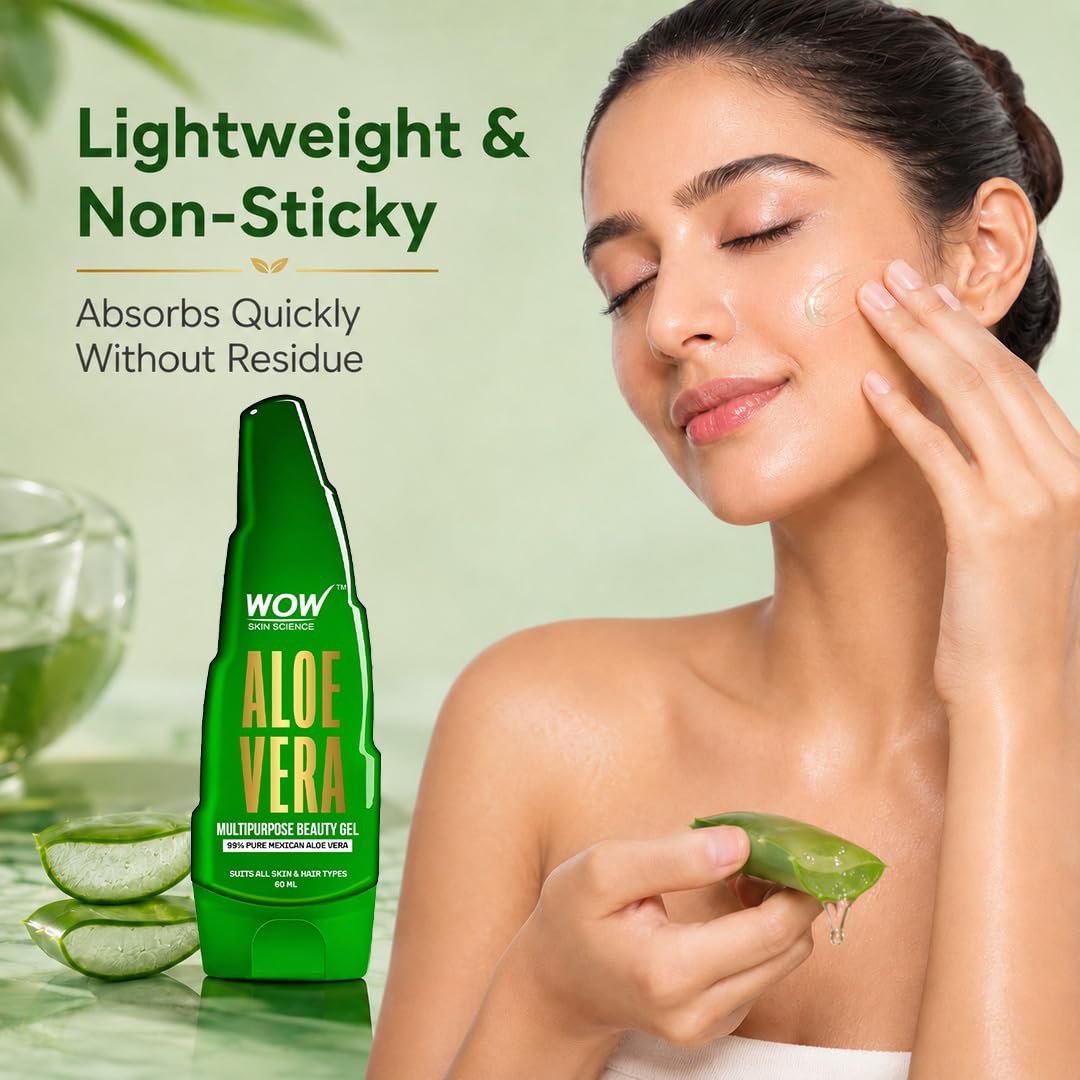 WOW Skin Science Aloe Vera Multipurpose Beauty Gel for Skin and Hair, 60 ml thumbnail