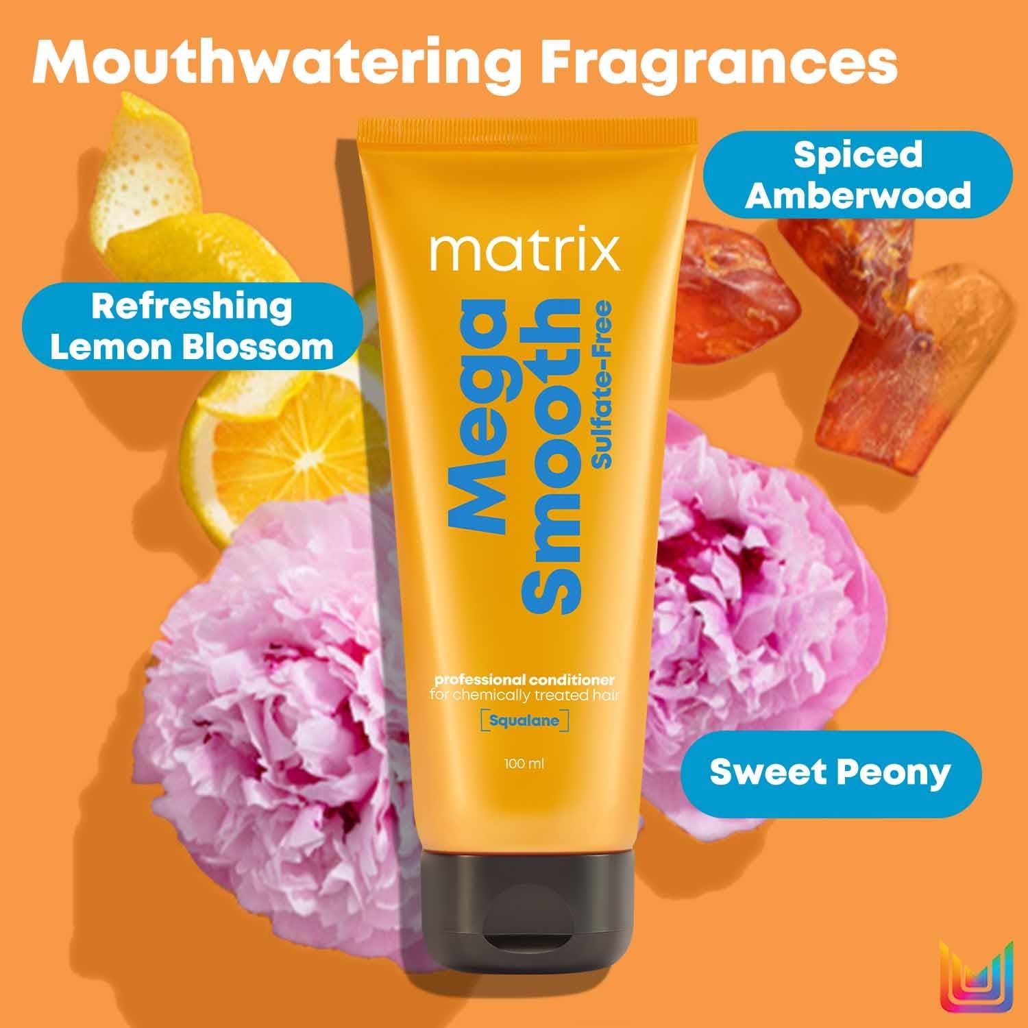 Matrix Professional Mega Smooth Sulfate-free Conditioner with Squalane and Bonding Blend for Gentle Care and Bond Repair | Smoothens Hair | Safe for Chemically Treated Hair | 100ml thumbnail