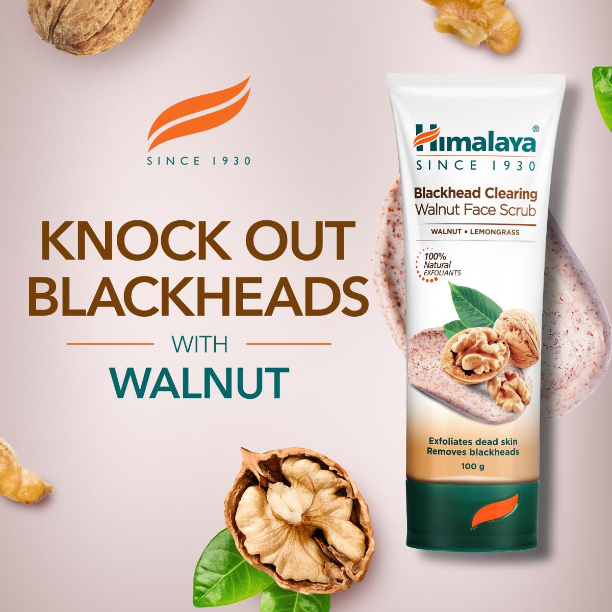 Himalaya Herbals Gentle Exfoliating Walnut Scrub – Facial Scrub for Dead Skin Removal & Smooth Skin, 100g thumbnail