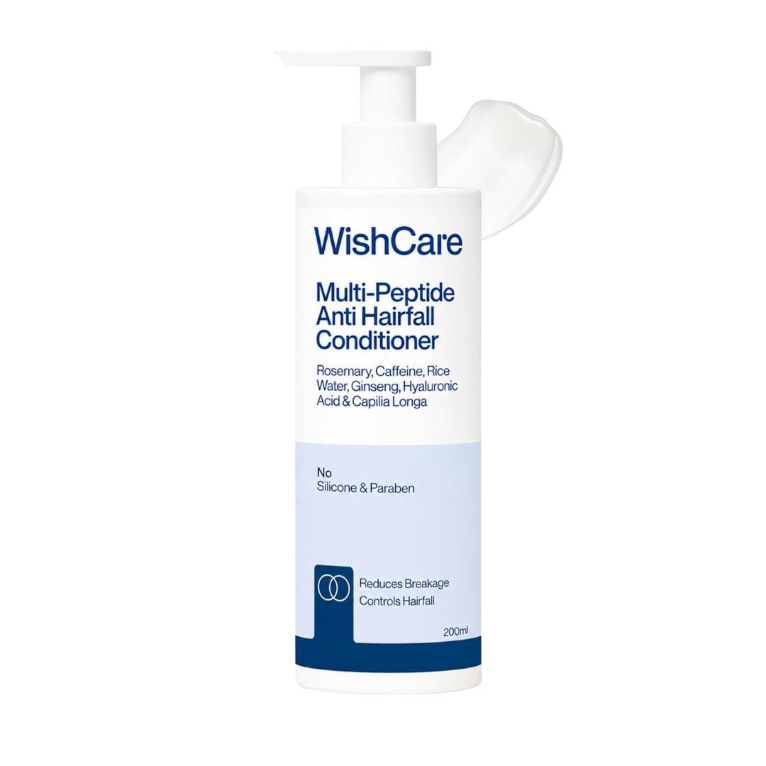 WishCare Multi Peptide Anti Hairfall Conditioner | Controls Hair Fall & Promotes Hair Growth | Conditioner For Frizzy Hair, Dry Hair | With Rice Water, Rosemary & Hyaluronic Acid | 200ml