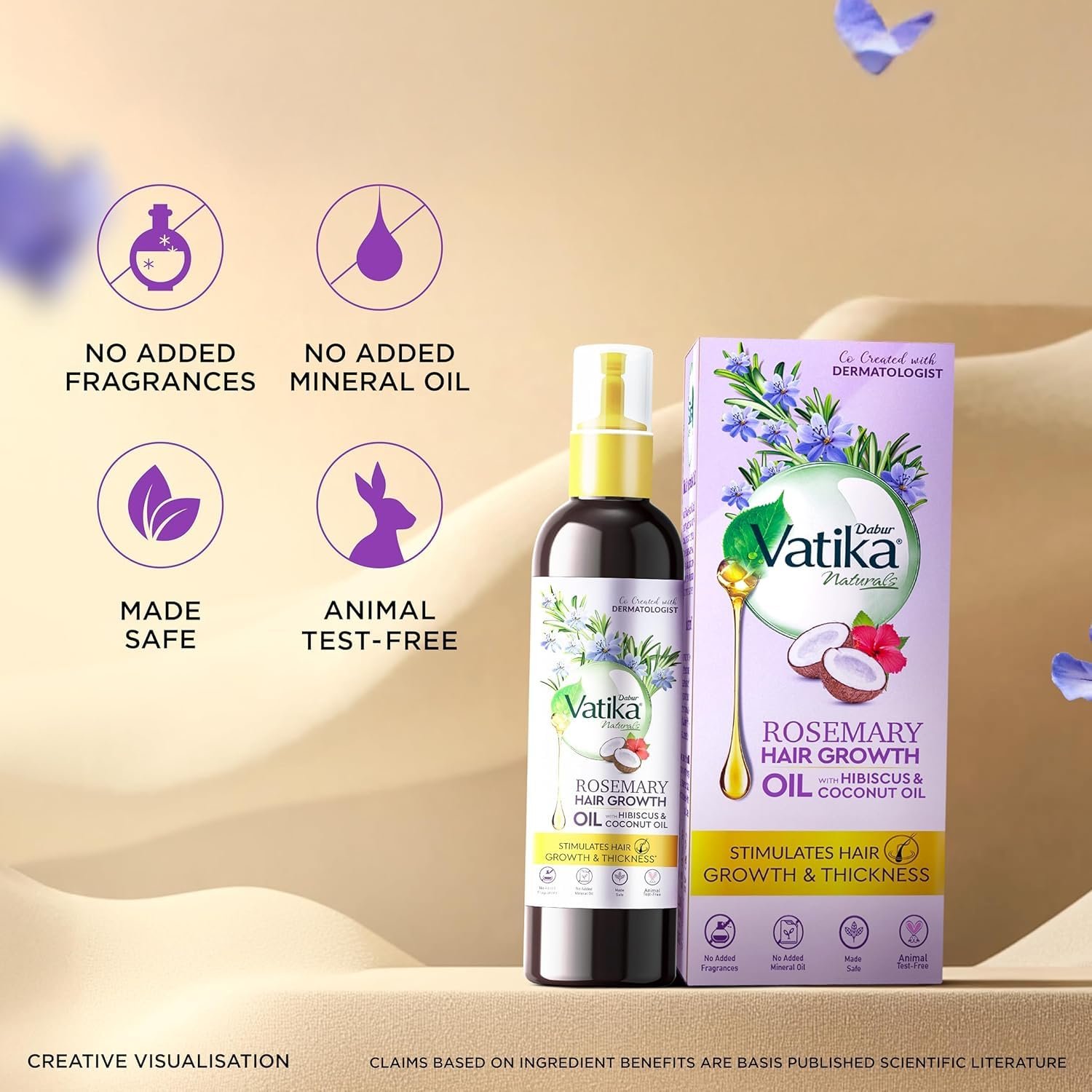 DABUR Vatika Rosemary Hair Growth Oil With Hibiscus & Coconut Oil - 100Ml | Stimulates Hair Growth And Thickness | Reduces Hair Fall | Co-Created With Dermatologist | thumbnail