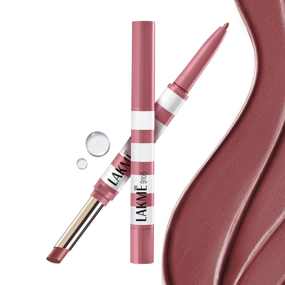 Lakme 9to5 Hya Beach Edit, Lipstick + Liner Duo, Mocha Tide, Infused with Hyaluronic Acid, Vitamin E, Jojoba Oil, Comfortable Matte Finish, SPF Powered, Hydrating Lipstick, 2+0.2 g thumbnail