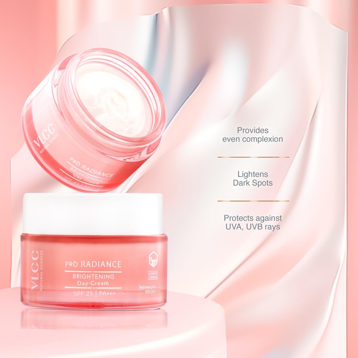 VLCC Pro Radiance Skin Brightening Day Cream SPF 25 PA +++ - 50g For Lightening Dark Spots with UV Protection | Helps Even Tone | With Lavender Oil, Nutmeg Oil, Mulberry Extracts. thumbnail