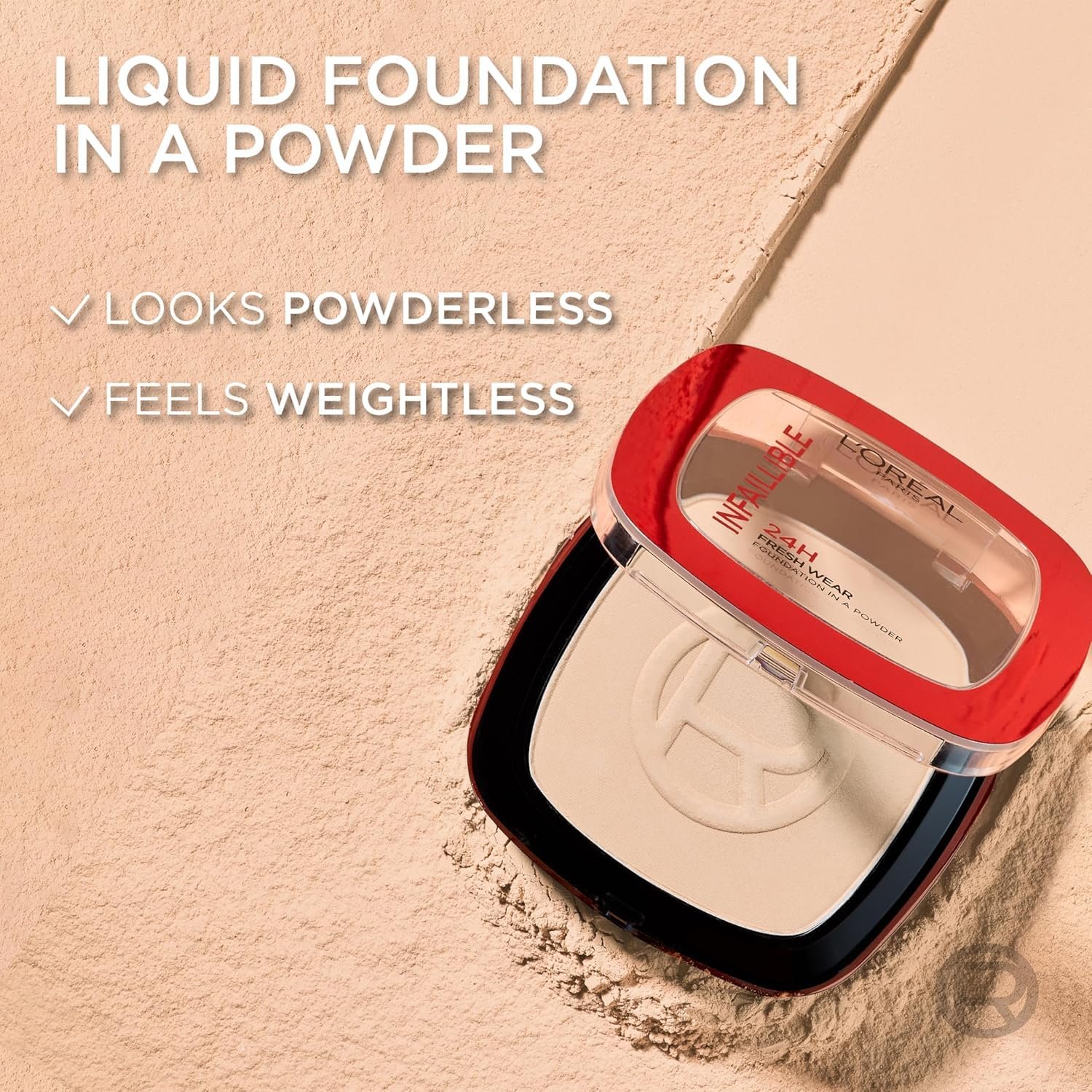 L'Oreal Paris Infallible 24H Powder Foundation, 245 Golden Honey 24H Fresh Wear Powder Foundation, Matte Finish, Sweat-Proof & Waterproof, Weightless High Coverage, Non-Comedogenic thumbnail