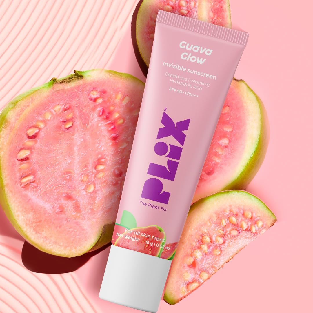 PLIX THE PLANT FIX Glow Invisible Sunscreen (15gm)| No White Cast | UV Protection | Dewy Sunscreen | Vitamin C & Guava Extract | Broad Spectrum Protection | SPF 50 PA +++ | For Daily Use thumbnail