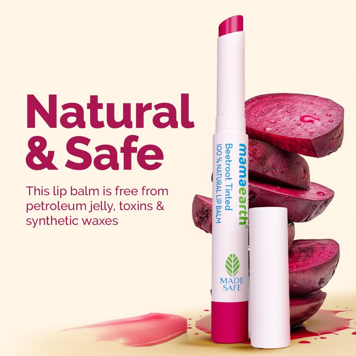 Mamaearth Beetroot Tinted 100% Natural Lip Balm 2g thumbnail