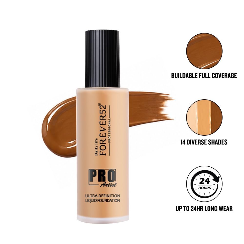 Daily Life Forever52 Pro Artist Ultra Definition Liquid Foundation | Long Lasting, Full Coverage, 24H, Waterproof & Sweatproof, Lightweight Hydrating, Oil-Free Formula - Caramel (BUF011) 60M thumbnail