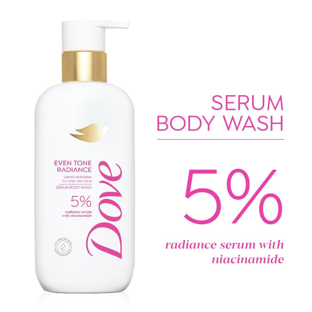 Dove Even Tone Radiance Serum Body Wash|5% Radiance Serum with Niacinamide| Gently exfoliates for even skin tone | Paraben & SLS free | 300 ml thumbnail