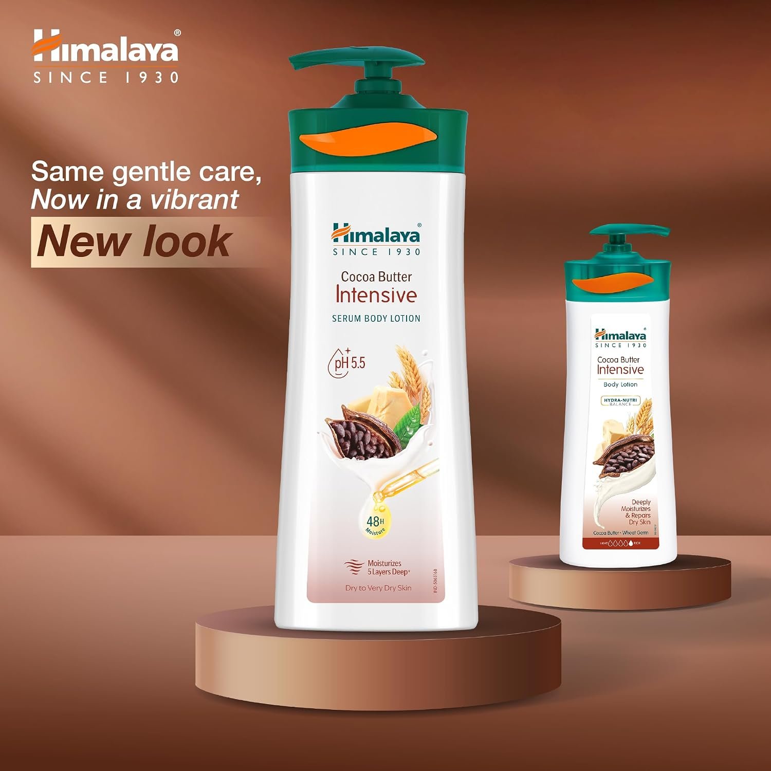 Himalaya Cocoa Butter Intensive Serum Body Lotion 400ml | 48 H Moisturization | pH 5.5 | With Cocoa Butter & Wheat Germ Oil Extracts| For Dry Skin thumbnail