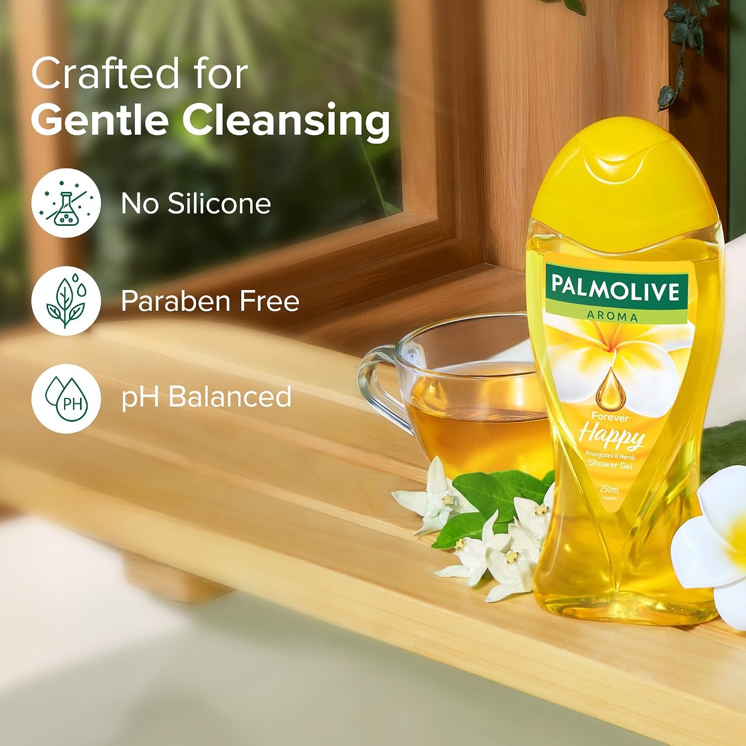 Palmolive Frangipani & Neroli Aroma Forever Happy Body Wash | Mood boosting fragrance | Natural moisturization | For soft skin | No paraben & silicone, pH balanced, Body Wash 250ml thumbnail