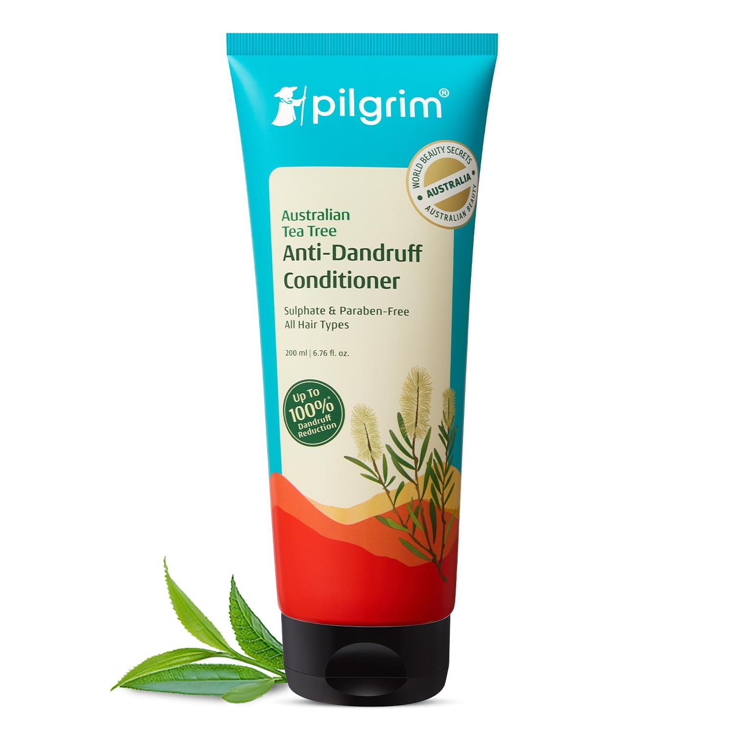 Pilgrim Australian Tea Tree Anti-Dandruff Unscented Conditioner For All Hair Type 200 millilitre | Smoothens Strands & Detangles Hair | Fights and Prevents Dandruff | For Men & Women