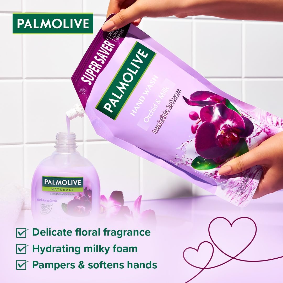 Palmolive Naturals Black Orchid & Milk Liquid Hand Wash, 750 ml Refill Pack | Delicate floral fragrance | Hydrating milky foam | Softens hands thumbnail