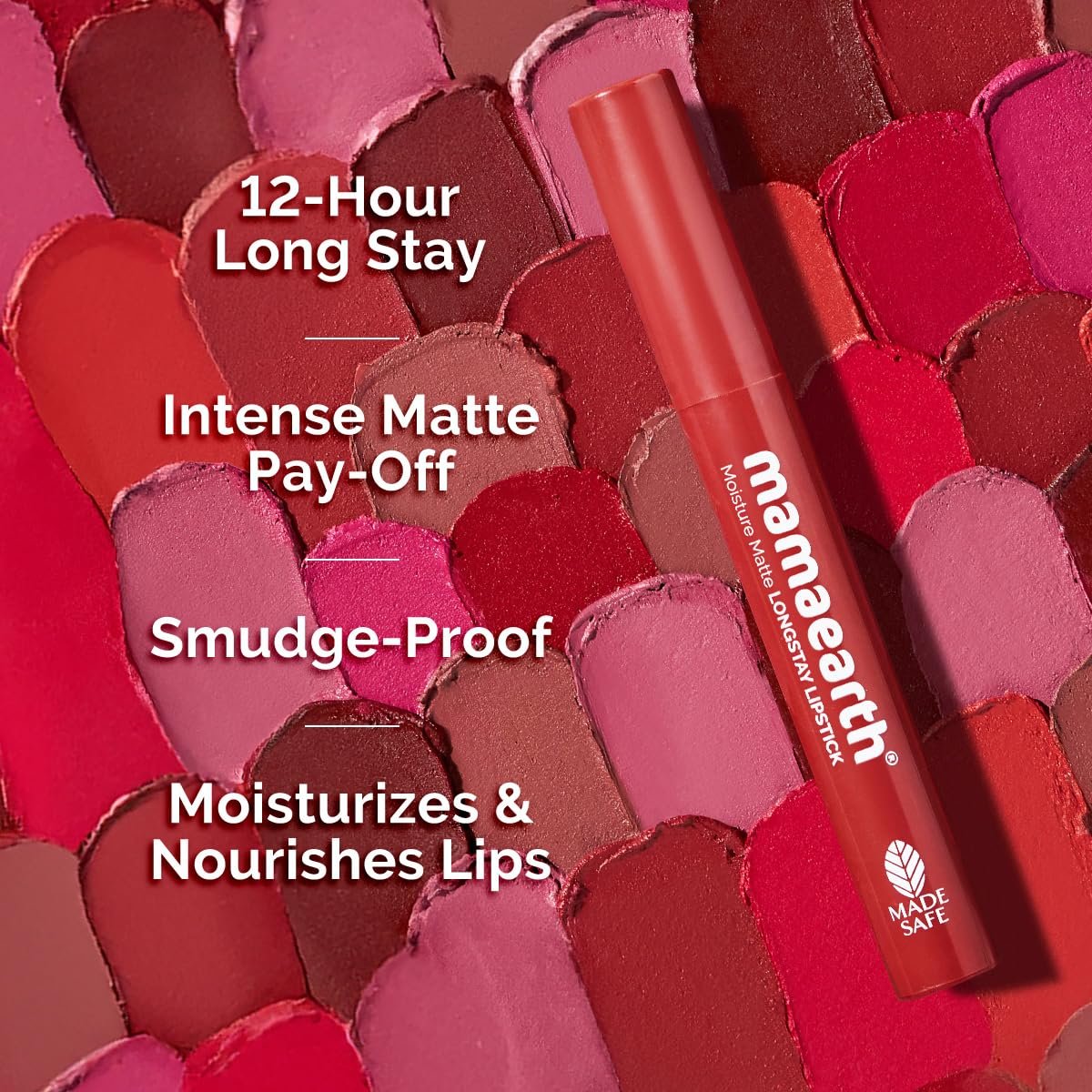 Mamaearth Moisture Matte Longstay Lipstick - Raspberry Scarlet, 2 gm thumbnail