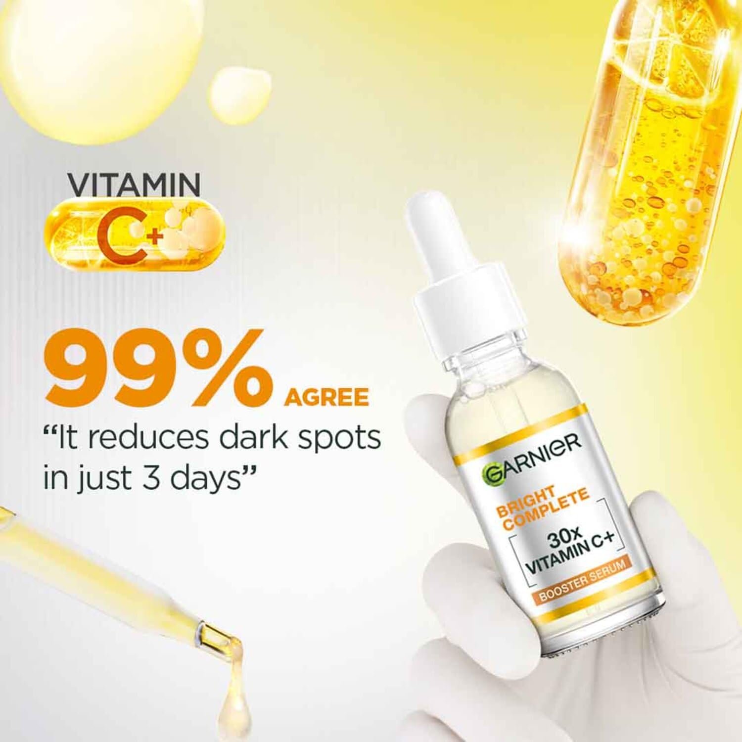 Garnier Vitamin C + Face Serum for Skin Brightening & Anti-Dark Spots, 30ml  |Suitable for Oily, Dry, Sensitive Skin |For Men thumbnail