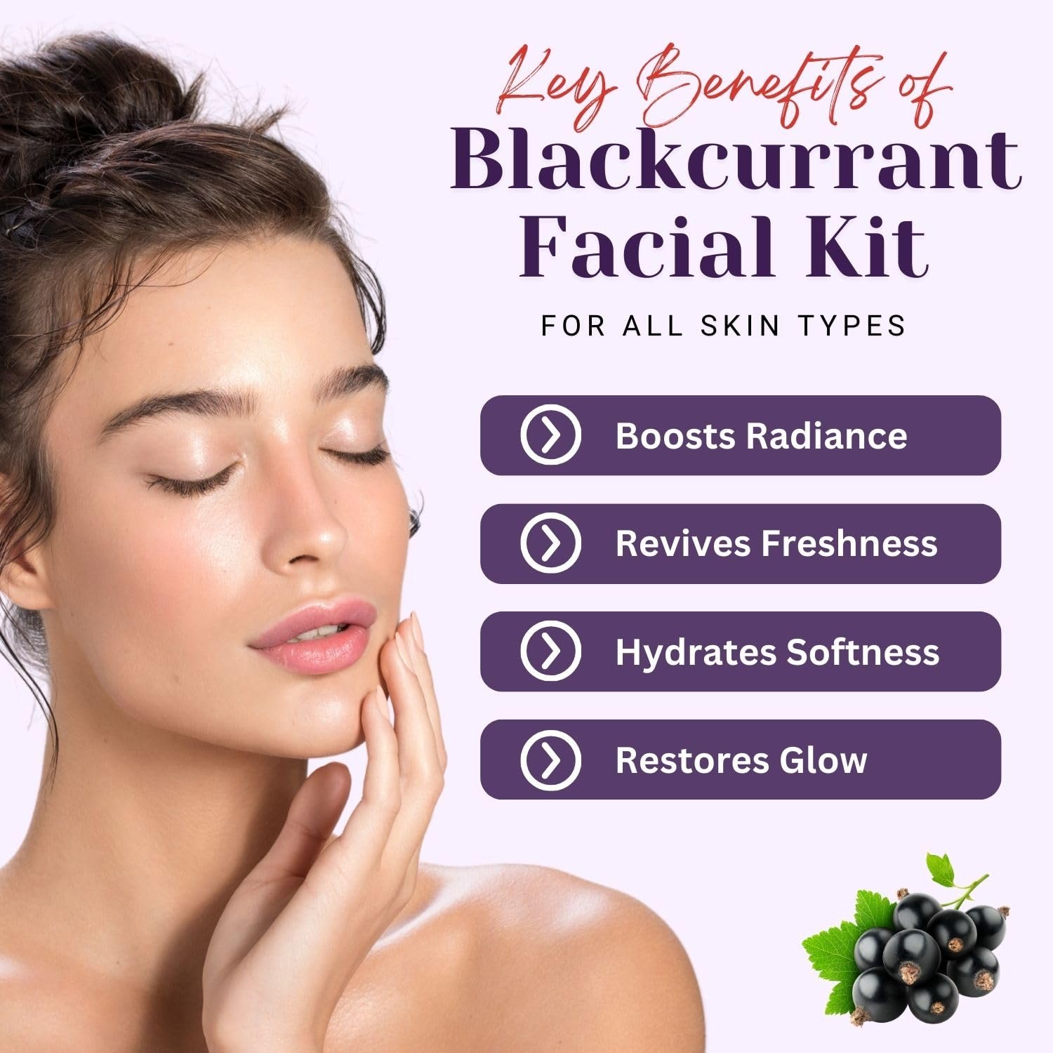 Aroma treasures Blackcurrant Facial Kit for all skin type (One time use kit) thumbnail