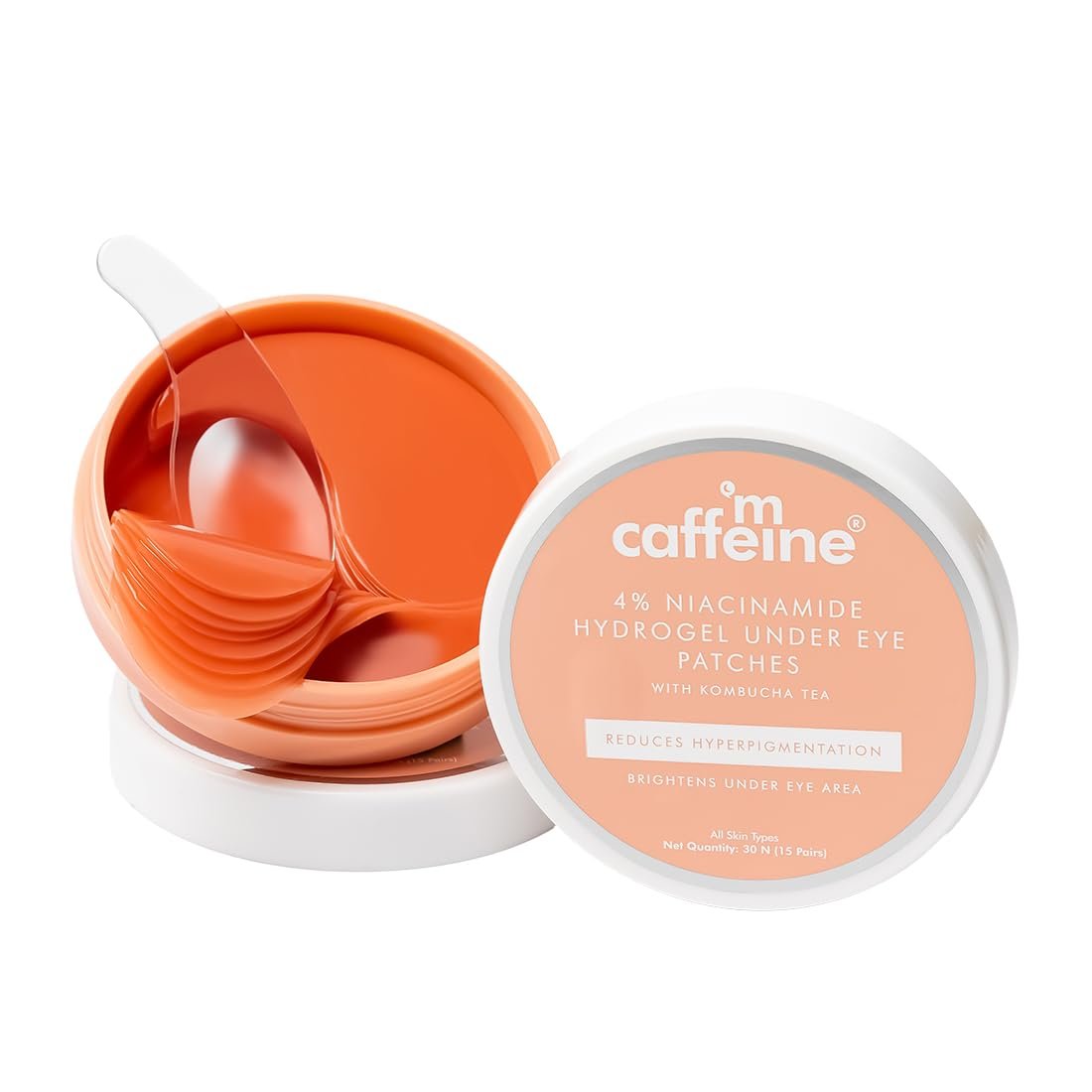 mCaffeine Cooling Under Eye Serum Patch for Brightness | Reduces Pigmentation with 4% Niacinamide & Kombucha Tea | Under Eye Patch Mask | thumbnail
