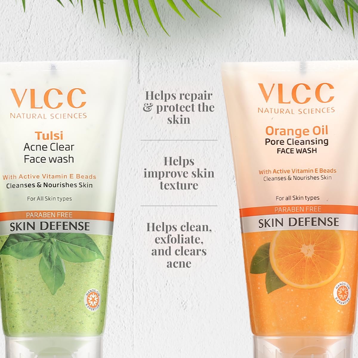 VLCC Tulsi Acne Clear + FREE Orange Oil Pore Cleansing Facewash - B1G1 - 150ml X 2 | Anti-Acne and Oil Control Facewash | Deep cleansing | Paraben Free thumbnail