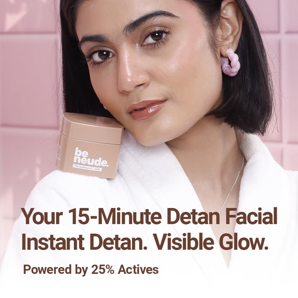 Be Neude FaceTime Instant Brightening Glow Face Mask 50ml – De-Tan Milk Face Pack with Yogurt Filtrate, Orange Oil & Kojic Acid for Glowing Skin, Blackhead Removal, Anti-Pigmentation thumbnail
