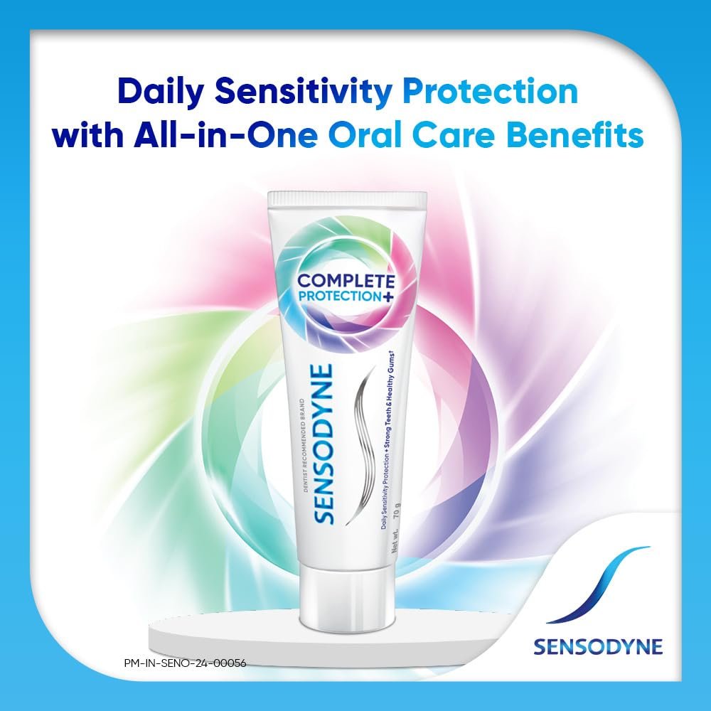 Sensodyne Toothpaste Complete Protection+ | All-in-One Daily Sensitivity Protection Tooth Paste Pack of 1-70gm | thumbnail