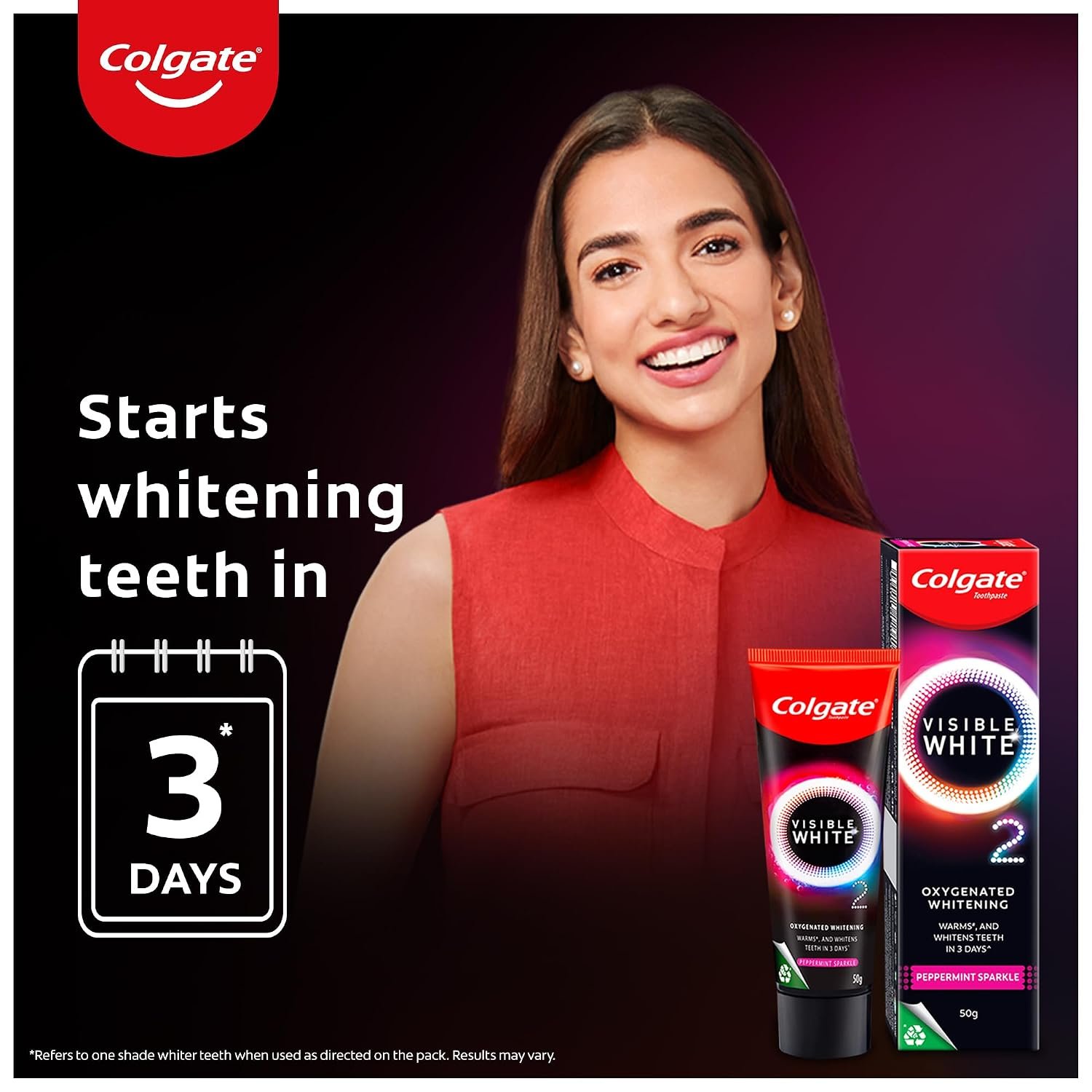 Colgate Visible White O2, Teeth Whitening Toothpaste (25g) for noticeably whiter teeth starting in 3 days with Active Technology, Enamel Safe Teeth Whitening & Fresh Breath thumbnail