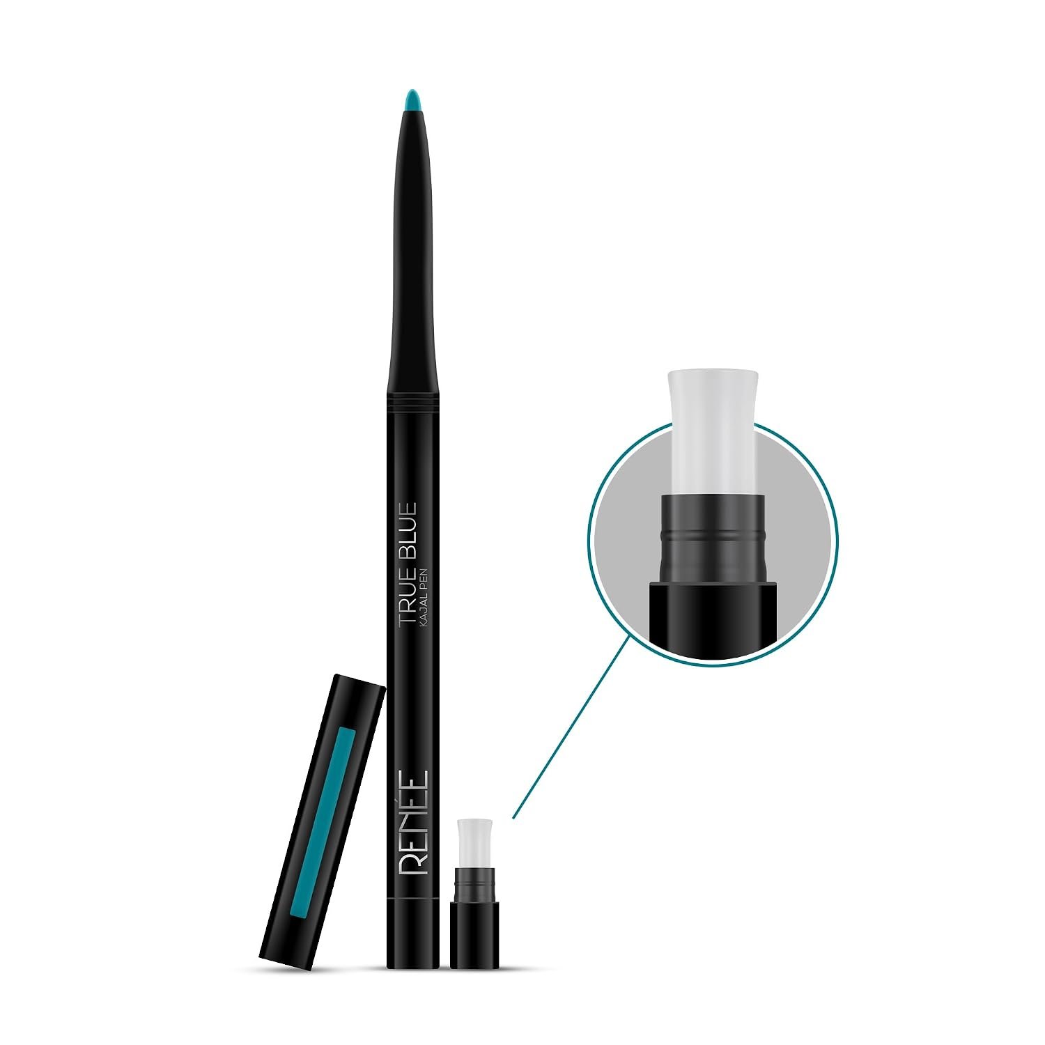RENEE Kajal Pen with Sharpener - True Blue | 24 Hrs Stay | Long Lasting Kohl Pencil | Matte Finish | Rich Color Payoff | Smudge & Waterproof | One Swipe Application Formula | 0.35gm thumbnail