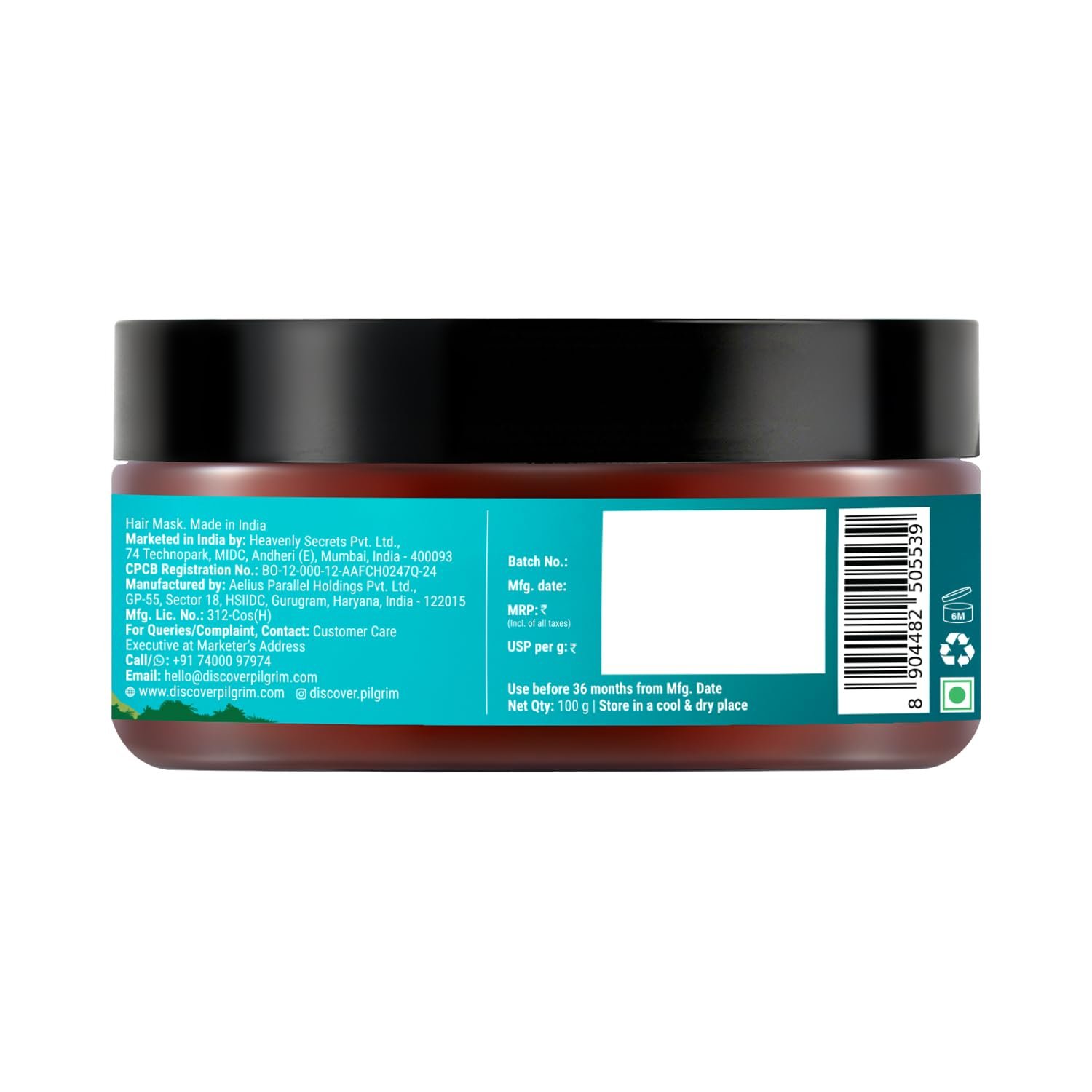 Pilgrim Patua & Keratin Smoothening Hair Mask for Dry & Frizzy Hair - 100ml Upto 72H Frizz Control, Intense Nourishment, Smooth Frizz Free Hair, Softens Damaged Hair, Silky & Shiny Hair thumbnail