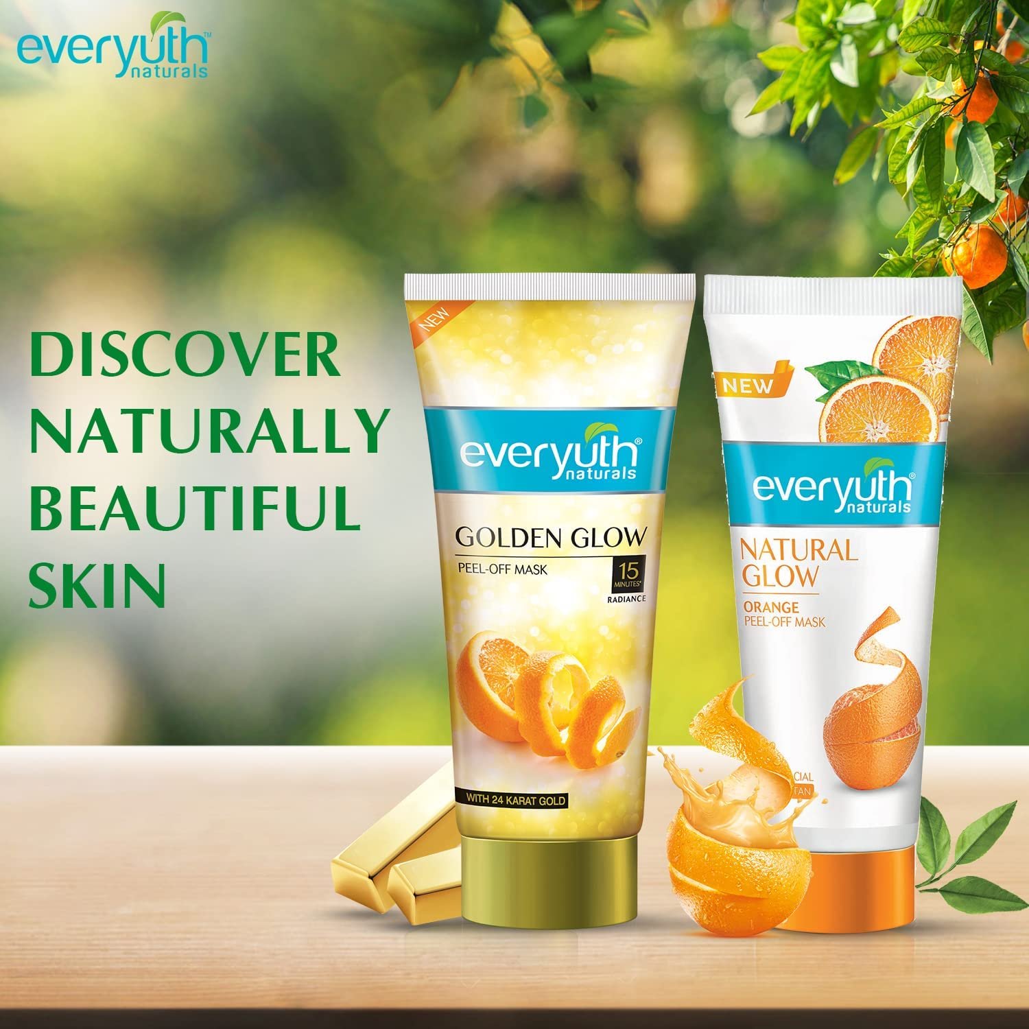 Everyuth Natural Advanced Golden Glow Peel Off Mask for Instant Glow Skin, 100 gm thumbnail