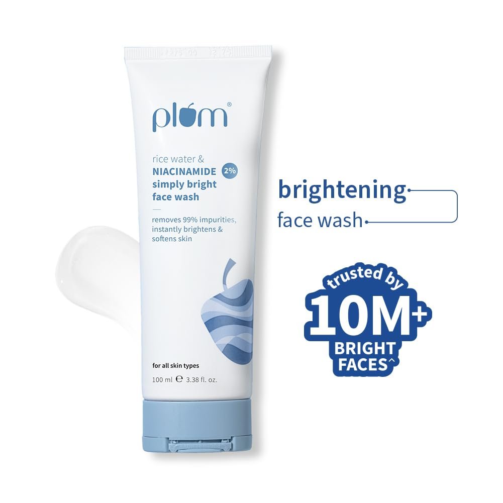 Plum 2% Niacinamide & Rice Water Face Wash 100ml | Hydrates & Brightens Skin | Softens & Smoothens Skin thumbnail