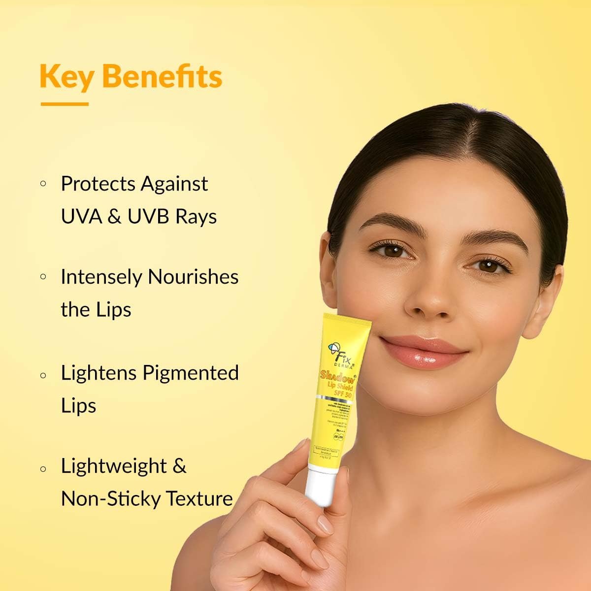 Fixderma Shadow SPF 50 Lip Shield Pa+++ Lip Balm with Cacao Seed Butter & Vitamin E | Prevents Pigmentation & Sun Damage | Lightens Pigmented Lips | Protects Against UVA & UVB Rays - 15gm thumbnail